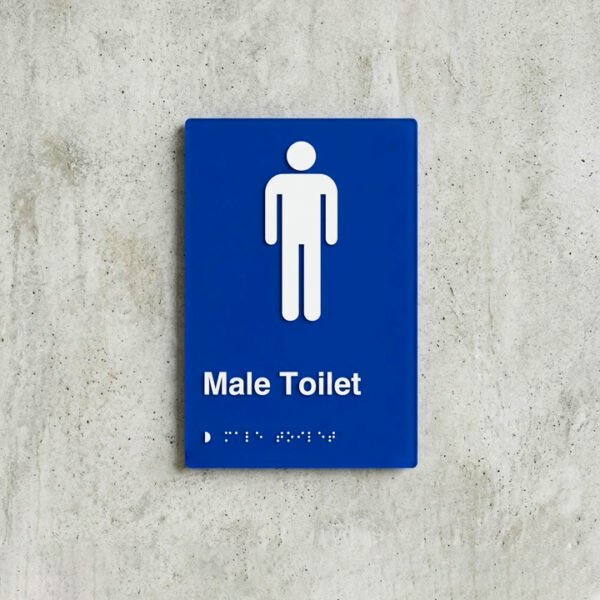 Male Toilet | 6 x 9" | Tactile ADA Compliant Signage