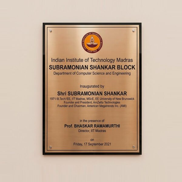 Rose Gold Etching Name Plate I Engraving I Multicolor