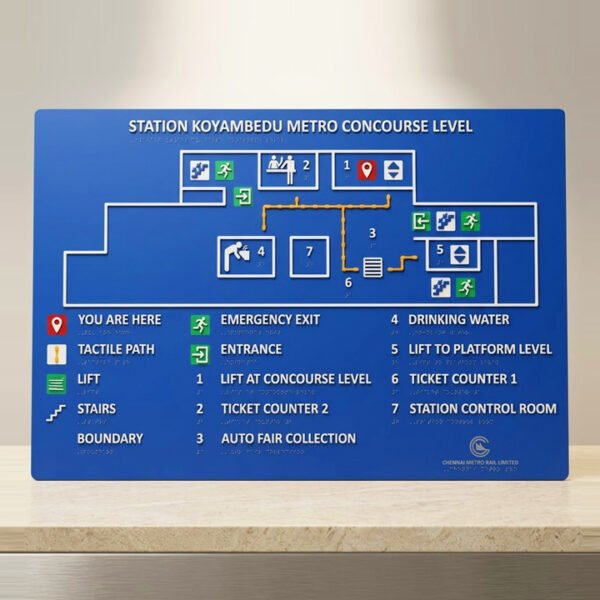 Tactile Route Map | 48 x 36" | Tactile ADA Compliant Signage